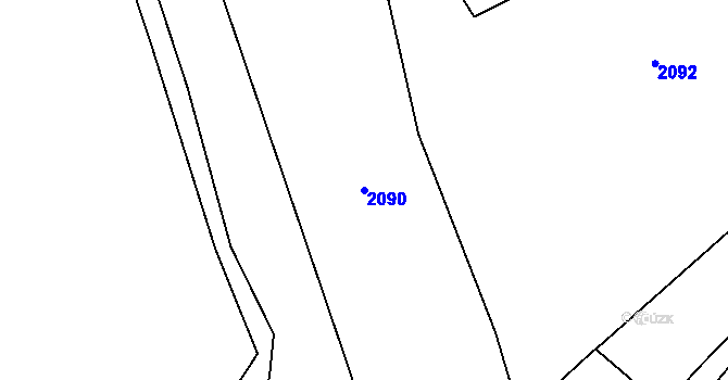 Parcela st. 2090 v KÚ Lutonina, Katastrální mapa