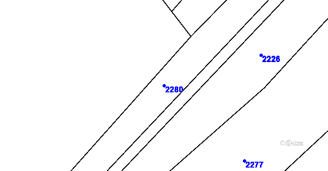 Parcela st. 2280 v KÚ Lutonina, Katastrální mapa