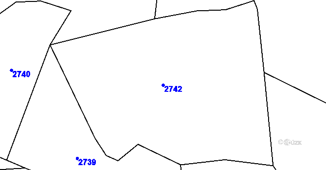Parcela st. 2742 v KÚ Lutonina, Katastrální mapa