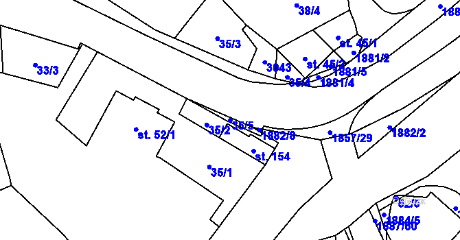 Parcela st. 35/5 v KÚ Lutonina, Katastrální mapa