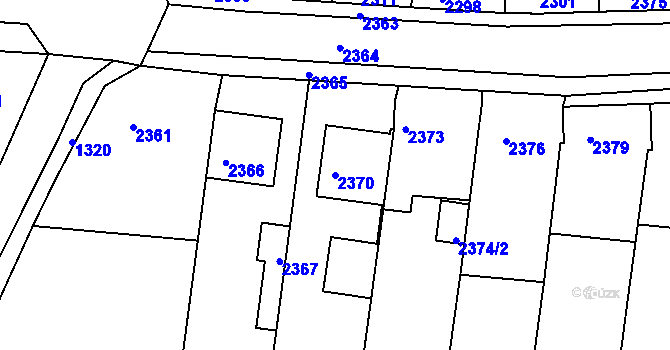 Parcela st. 2370 v KÚ Lutopecny, Katastrální mapa