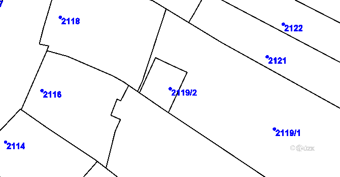 Parcela st. 2119/2 v KÚ Lutopecny, Katastrální mapa