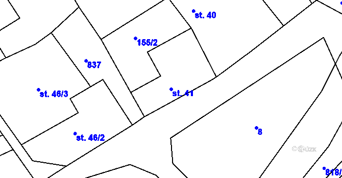 Parcela st. 41 v KÚ Lutová, Katastrální mapa