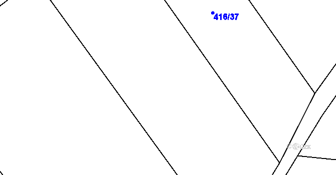Parcela st. 416/38 v KÚ Lutová, Katastrální mapa