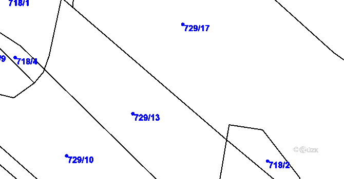 Parcela st. 729/14 v KÚ Lutová, Katastrální mapa