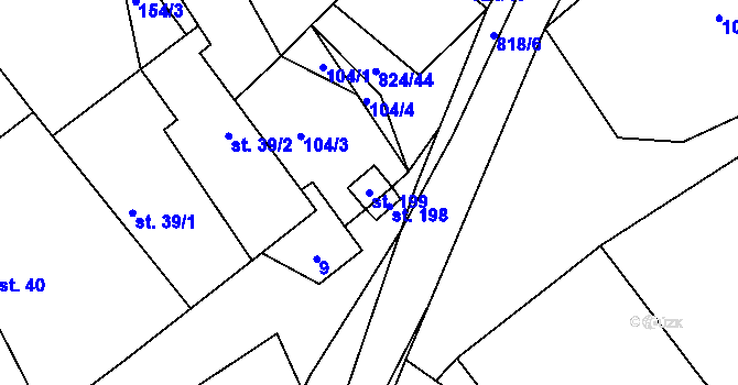 Parcela st. 199 v KÚ Lutová, Katastrální mapa