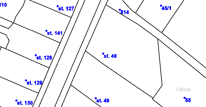 Parcela st. 48 v KÚ Lužany u Přeštic, Katastrální mapa