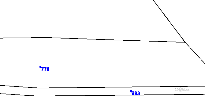 Parcela st. 439/1 v KÚ Lužany nad Trotinou, Katastrální mapa