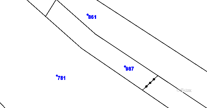 Parcela st. 443/52 v KÚ Lužany nad Trotinou, Katastrální mapa