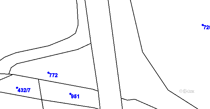 Parcela st. 443/56 v KÚ Lužany nad Trotinou, Katastrální mapa