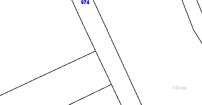 Parcela st. 443/74 v KÚ Lužany nad Trotinou, Katastrální mapa