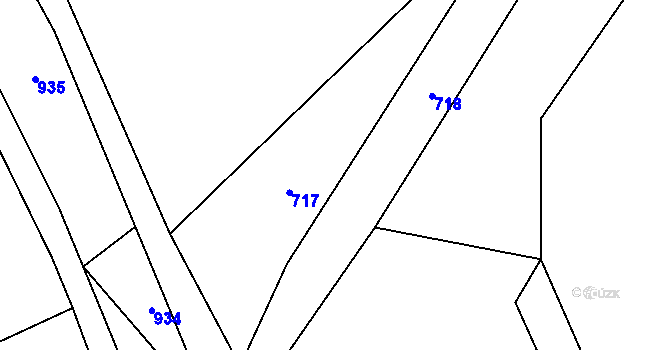 Parcela st. 59/2 v KÚ Lužany nad Trotinou, Katastrální mapa
