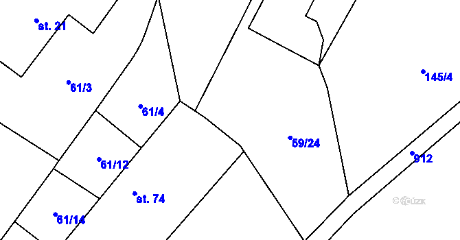 Parcela st. 61/5 v KÚ Lužany nad Trotinou, Katastrální mapa