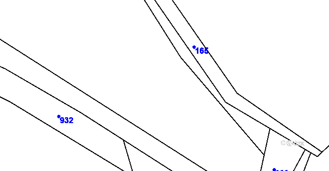 Parcela st. 161/1 v KÚ Lužany nad Trotinou, Katastrální mapa