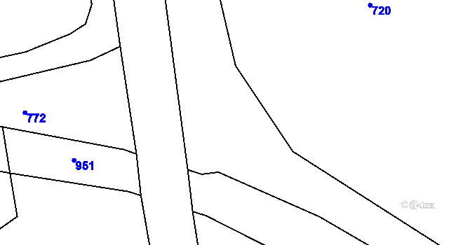 Parcela st. 161/5 v KÚ Lužany nad Trotinou, Katastrální mapa