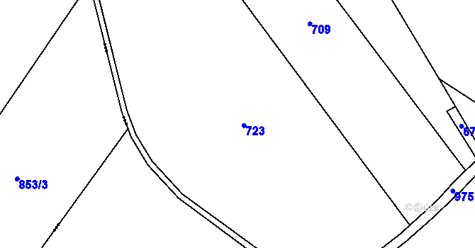 Parcela st. 211/9 v KÚ Lužany nad Trotinou, Katastrální mapa