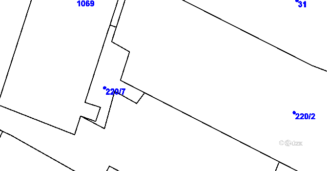Parcela st. 211/18 v KÚ Lužany nad Trotinou, Katastrální mapa