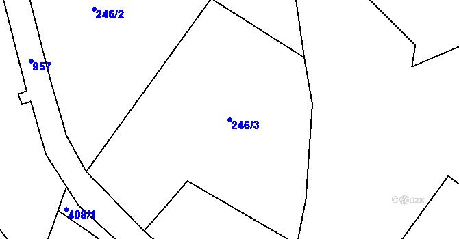 Parcela st. 246/3 v KÚ Lužany nad Trotinou, Katastrální mapa