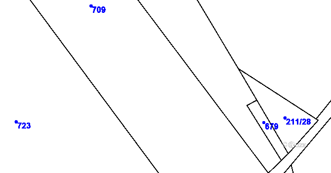 Parcela st. 211/36 v KÚ Lužany nad Trotinou, Katastrální mapa