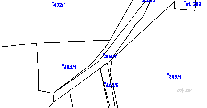 Parcela st. 404/2 v KÚ Lužany u Jičína, Katastrální mapa