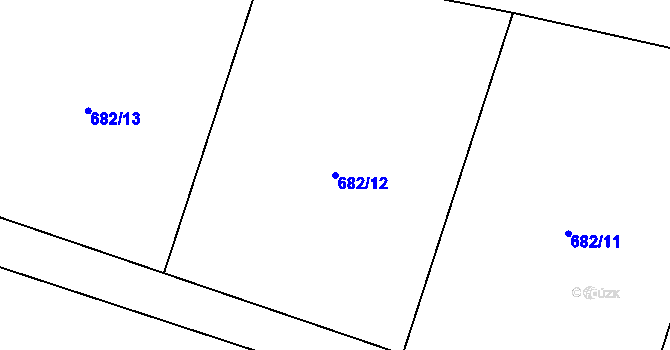 Parcela st. 682/12 v KÚ Lužany u Jičína, Katastrální mapa