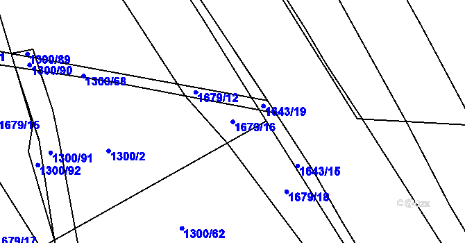 Parcela st. 1679/16 v KÚ Lužany u Jičína, Katastrální mapa