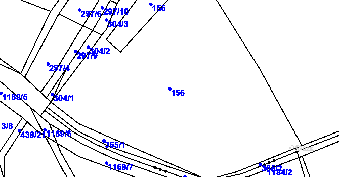 Parcela st. 156 v KÚ Lužce, Katastrální mapa