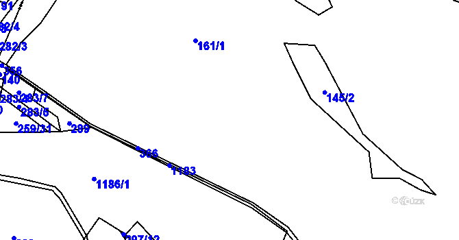 Parcela st. 161/1 v KÚ Lužce, Katastrální mapa