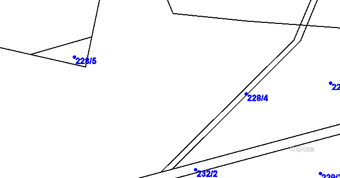 Parcela st. 228/6 v KÚ Lužce, Katastrální mapa