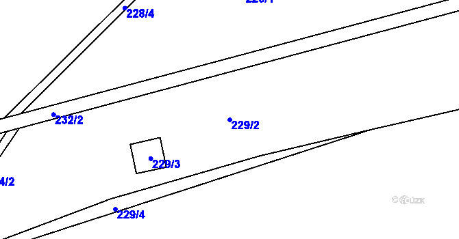 Parcela st. 229/2 v KÚ Lužce, Katastrální mapa