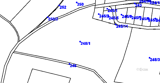 Parcela st. 248/1 v KÚ Lužce, Katastrální mapa