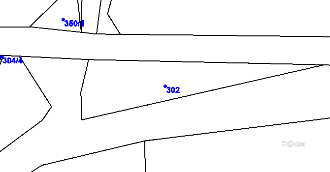 Parcela st. 302 v KÚ Lužce, Katastrální mapa