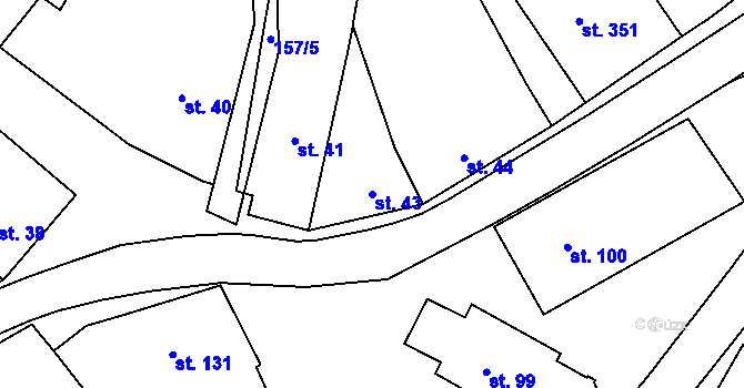 Parcela st. 43 v KÚ Luže, Katastrální mapa