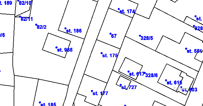 Parcela st. 175 v KÚ Luže, Katastrální mapa