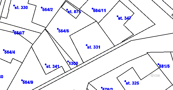 Parcela st. 331 v KÚ Luže, Katastrální mapa