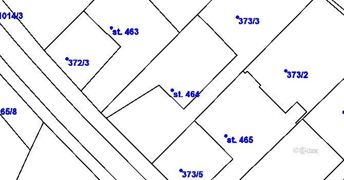 Parcela st. 464 v KÚ Luže, Katastrální mapa