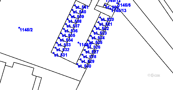 Parcela st. 526 v KÚ Luže, Katastrální mapa