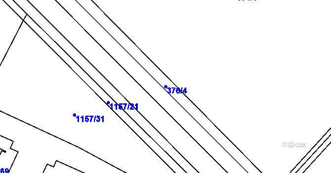 Parcela st. 376/4 v KÚ Luže, Katastrální mapa