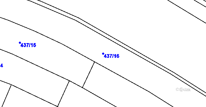 Parcela st. 437/16 v KÚ Luže, Katastrální mapa