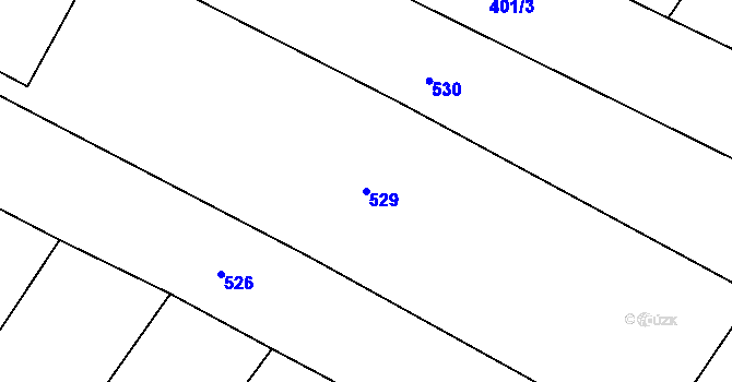 Parcela st. 529 v KÚ Luže, Katastrální mapa