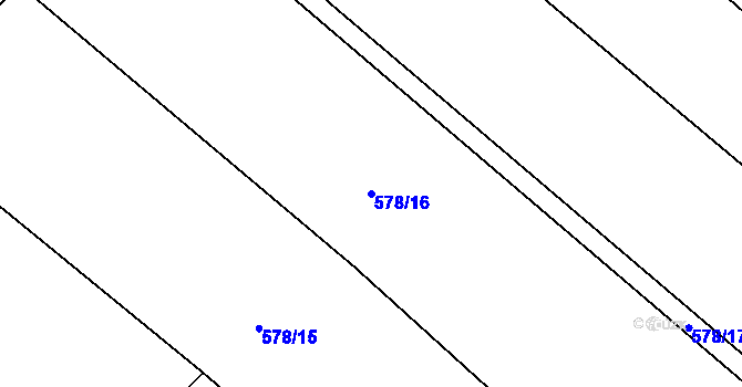 Parcela st. 578/16 v KÚ Luže, Katastrální mapa