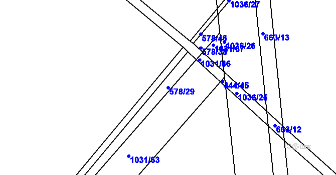 Parcela st. 578/29 v KÚ Luže, Katastrální mapa