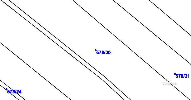 Parcela st. 578/30 v KÚ Luže, Katastrální mapa