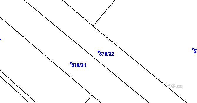 Parcela st. 578/32 v KÚ Luže, Katastrální mapa