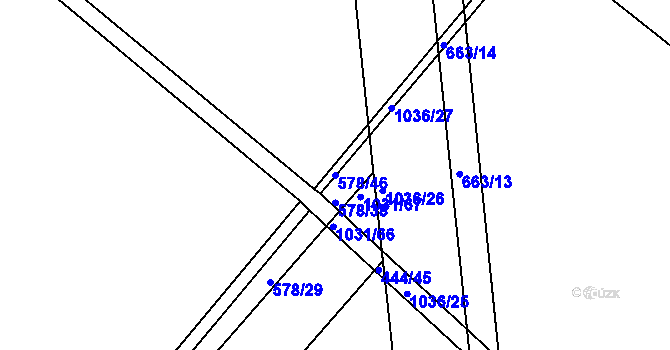 Parcela st. 578/46 v KÚ Luže, Katastrální mapa