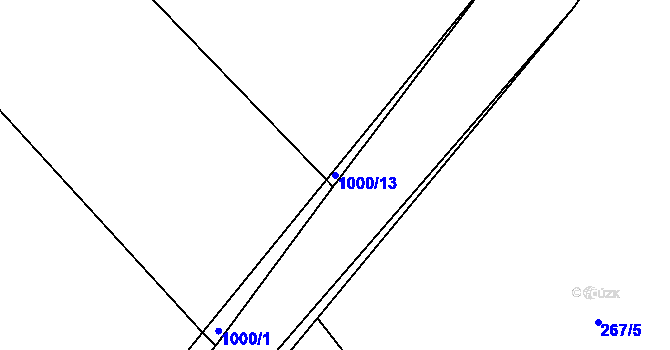 Parcela st. 1000/13 v KÚ Luže, Katastrální mapa