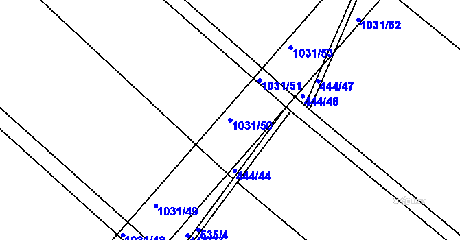 Parcela st. 1031/50 v KÚ Luže, Katastrální mapa
