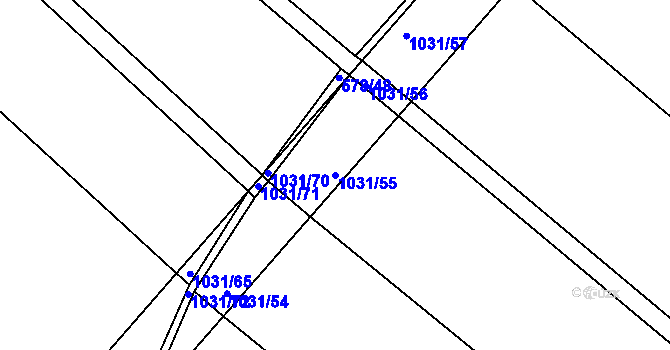 Parcela st. 1031/55 v KÚ Luže, Katastrální mapa