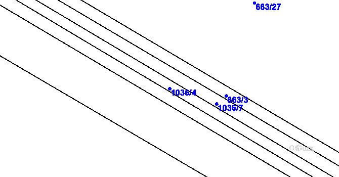 Parcela st. 1036/4 v KÚ Luže, Katastrální mapa