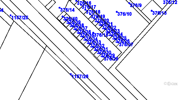 Parcela st. 376/30 v KÚ Luže, Katastrální mapa